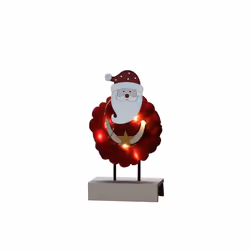Konstsmide Wood/Cotton Santa, Figurine lumineuse décorative, Rouge, Coton, Bois, Universel, IP20, 6 h