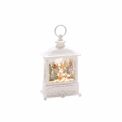 Konstsmide LED Wasserlaterne klein fliegender Weihnachtsmannüber Dorf, Figurine lumineuse décorative, Blanc, Plastique, IP20, ...