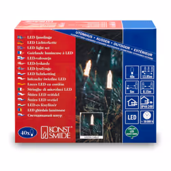 Konstsmide Light set 40 LED, Vert, 40 lampe(s), LED, Blanc chaud, 13850 mm, 516 g