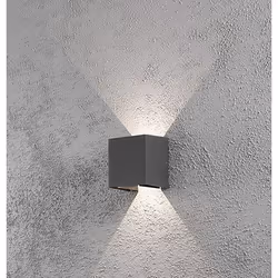 Konstsmide Cremona, Surface, Rectangle, 2 ampoule(s), Anthracite