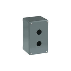 ABB - Boîtier de bouton-poussoir Modular Metal, 2 découpes, en Aluminium Gris ( Prix pour 1 )