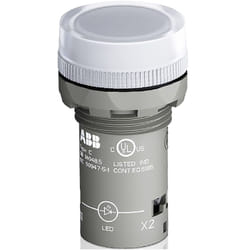 Voyant lumineux led ABB Blanc 24 v (c.a./c.c.), ø découpe 22mm, Montage panneau, IP66, IP67, IP69K ( Prix pour 1 )