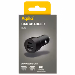 Aqiila Chargebird CC2 Universel Noir Allume-cigare Charge rapide Auto