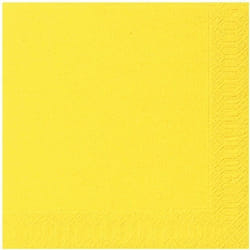 Serviette - DUNI - 33x33cm - 3 plis - Jaune - Lot de 20 serviettes en ouate