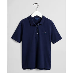 Gant Pique (M) T-shirt polo Col boutonné Manche courte Coton