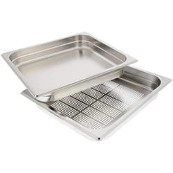 Lèche-frite en inox perforé (35,5 x 32,5 x 5cm) pour Four AEG 140024982054