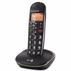 Doro PhoneEasy 100w, Haut-parleur, 20 entrées, Identification de l'appelant, Noir