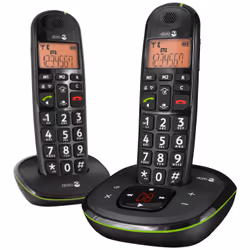 Doro PhoneEasy 105wr duo, Téléphone analogique, Haut-parleur, 20 entrées, Identification de l'appelant, Noir