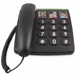 Doro 331ph, Téléphone DECT, Combiné filaire, Noir