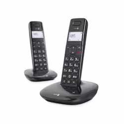 Doro Comfort 1010 duo, Téléphone DECT, Haut-parleur, 50 entrées, Identification de l'appelant, Noir