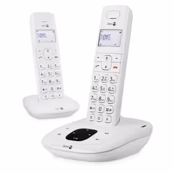 Doro Comfort 1015 Duo, Téléphone DECT, Haut-parleur, 50 entrées, Identification de l'appelant, Blanc