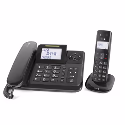 Doro Comfort 4005, Téléphone analog/dect, Haut-parleur, 50 entrées, Identification de l'appelant, Noir