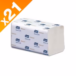 Lot de 21 paquets essuie-mains TORK Xpress doux - interfoliés - Premium - 34 cm - 100297 - TU