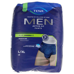 Tena Men Active Fit Pants Plus Taille L/XL 8 Sous-Vêtements Absorbants