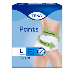 TENA Pants Plus, L, Unisexe, Bleu, 100 - 135 cm, 8 pièce(s)