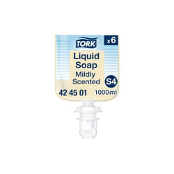 Tork - Savon liquide Parfum frais, pour distributeur S4 - Cartouche de 1 l - Lot de 6