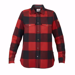 Fjällräven Canada Shirt LS W, Chemise, Adulte, Femelle, Noir, Rouge, XS, SML