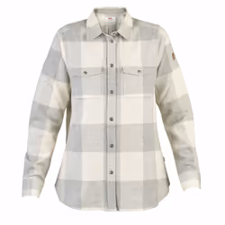 Fjällräven Canada Shirt LS W, Chemise, Adulte, Femelle, Gris, Blanc, M, SML