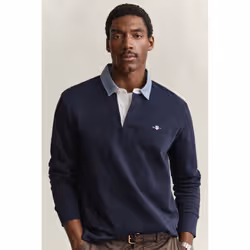 Gant 2004082-433 T-shirt polo Col boutonné Manches longues Coton - Vue supplémentaire 4