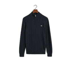 Pull coton col roulé 1/2 zip Gant Cable