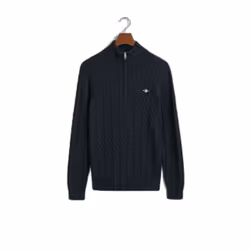 Pull coton col roulé 1/2 zip Gant Cable