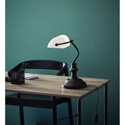 Markslöjd Bankers lampe de table E14 Noir, Blanc