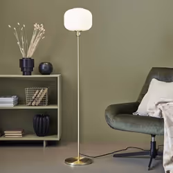 Lampadaire - Markslöjd - Sober - Verre et métal - Diamètre 25 cm - Hauteur 140 cm - Or