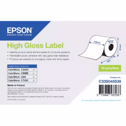 Epson High Gloss Label - Continuous Roll: 102mm x 33m, Gloss, Epson ColorWorks C7500G ColorWorks CW-C6500 ColorWorks CW-C6000 ...