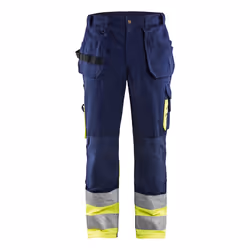 Blakläder 152918608933, Pantalons, Homme, Marine, Jaune, C44, Bouton de vêtement, Fermeture à glissière, Coton, Polyester