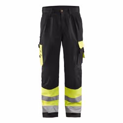 Blakläder 158418603399, Pantalons, Homme, Noir, Jaune, C54, Fermeture d'anneau d'arrimage, Fermeture à glissière, Coton, Poly ...