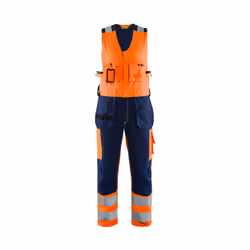 Blakläder 265318045389, Marine, Orange, D108, Adulte, Sans manches, Longueur totale, Fermeture à glissière