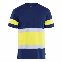 Blakläder 33871030, Tee-shirt, Adulte, Marine, Jaune, Monochromatique, 4XL, Collier rond