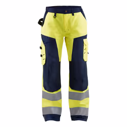 Blakläder 715518113389, Pantalons, Femme, Marine, Jaune, C42, Fermeture d'anneau d'arrimage, Fermeture à glissière, Coton, Po ...