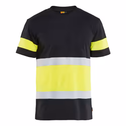 Blakläder 33871030, Tee-shirt, Adulte, Noir, Jaune, Monochromatique, XS, Collier rond