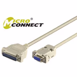 Microconnect IBM029, Gris, 3 m, DB-9, DB-25, Mâle, Femelle