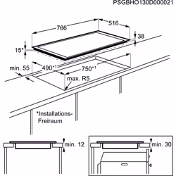 AEG HK834060XB Acier brossé Intégré Céramique 4 zone(s)