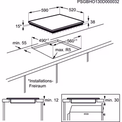 AEG HK654070FB Noir Intégré Céramique 4 zone(s)
