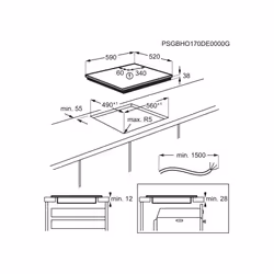 Electrolux EHF6547FOK Noir Intégré 60 cm Céramique 4 zone(s)