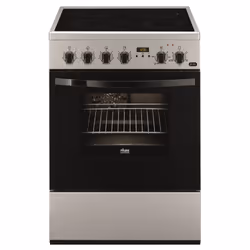 Faure FCV6530CSA, Cuisinière, Argent, Boutons, Rotatif, En haut devant, Céramique, 4 zone(s)