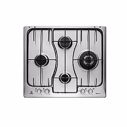 Electrolux RGG6243LOX, Noir, Acier inoxydable, Intégré, Gaz, Acier inoxydable, 4 zone(s), 4 zone(s)
