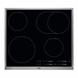 AEG HK654850XB, Noir, Acier inoxydable, Intégré, Céramique, 4 zone(s), 4 zone(s), Mijotage