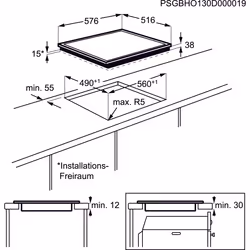 AEG HK654850XB Noir, Acier inoxydable Intégré Céramique 4 zone(s)