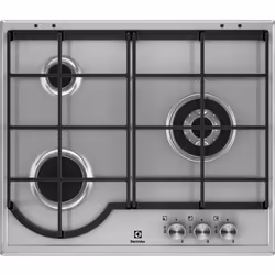 Electrolux EGH6333BOX, Acier inoxydable, Intégré, Gaz, Acier inoxydable, 3 zone(s), 3 zone(s)