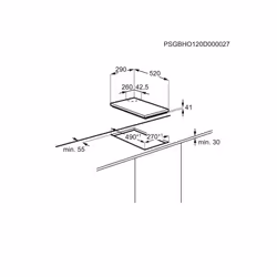 Electrolux EGC3322NVK plaque Noir Intégré Gaz 2 zone(s)