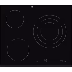 Electrolux EHF6232FOK, Noir, 60 cm, Céramique, Avant droit, 270 mm, 2400 W