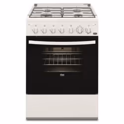 Faure FCG612H1WA, Cuisinière, Blanc, Rotatif, Devant, 1,15 m, émail