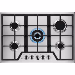 Electrolux KGS7536X, Acier inoxydable, Intégré, 75 cm, Gaz, Acier inoxydable, 5 zone(s)