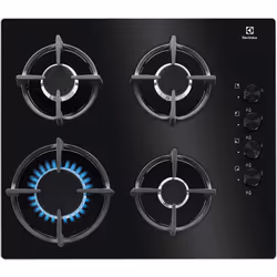 Electrolux KGG6407K, Noir, Intégré, 60 cm, Gaz, Verre, 4 zone(s)