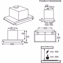 Electrolux EFP126X Intégré Acier inoxydable 360 m³/h C