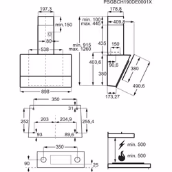 Electrolux LFV619K Montée au mur Noir 700 m³/h A